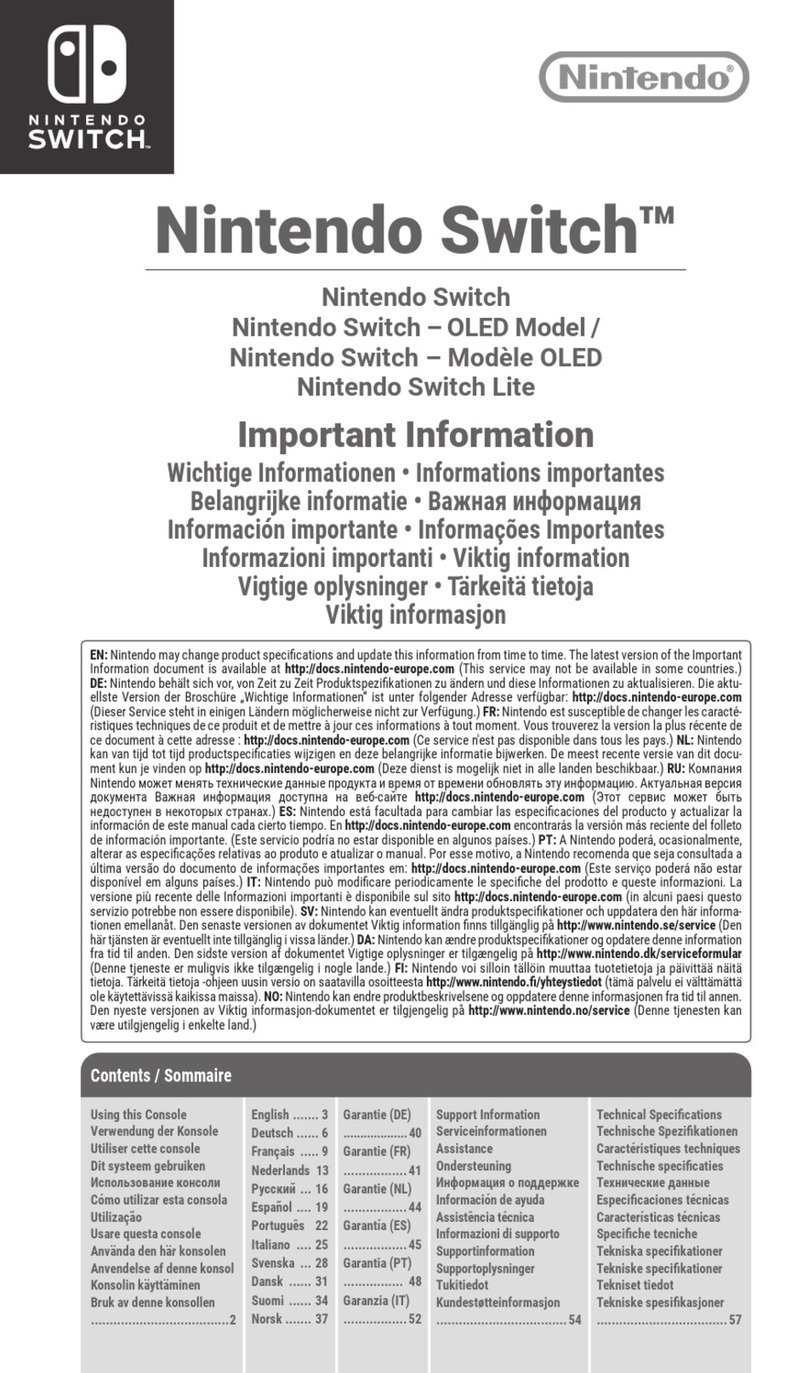 Nintendo Switch OLED Manual de funcionamiento Nintendo Switch OLED Manual de funcionamiento