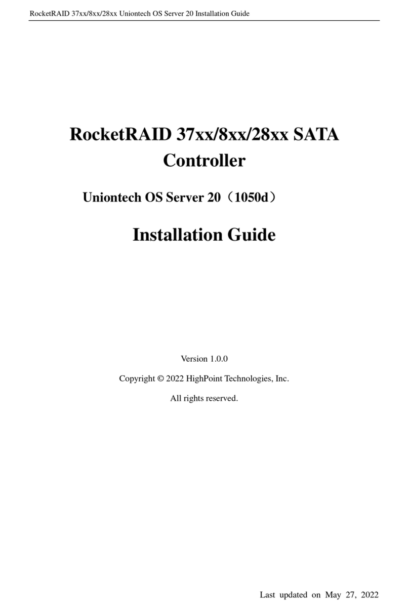 HighPoint RocketRAID 37 Series Manual de usuario HighPoint RocketRAID 37 Series Manual de usuario