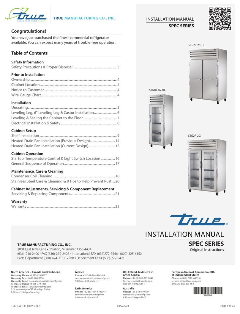 True SPEC Series Manual de usuario
