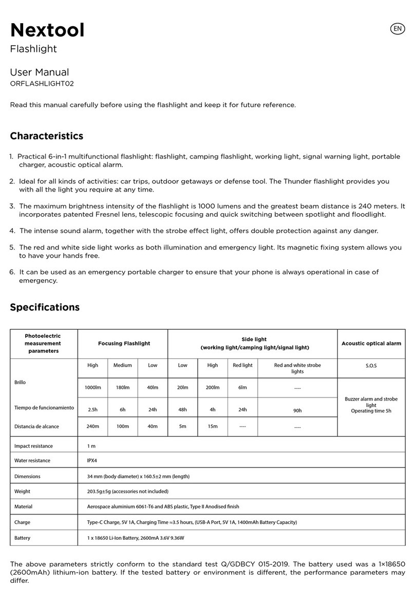 Nextool ORFLASHLIGHT02 Manual de usuario