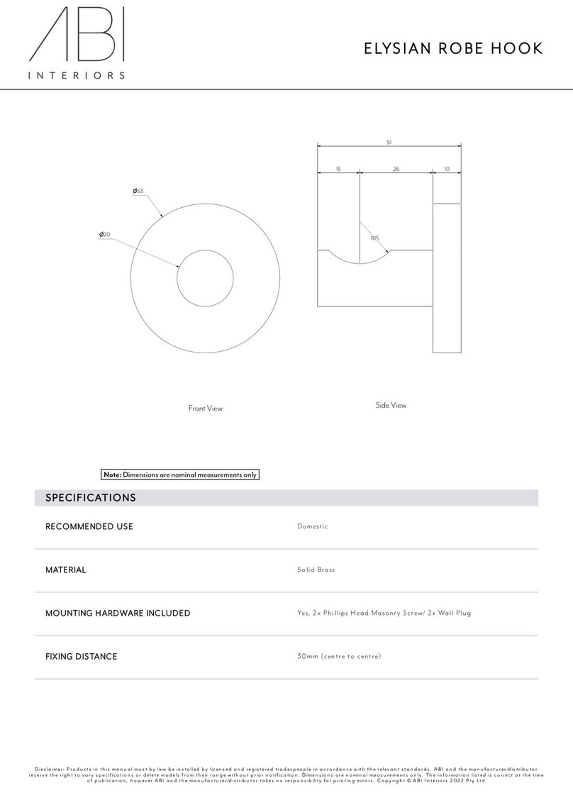 ABI INTERIORS ELYSIAN Manual de usuario