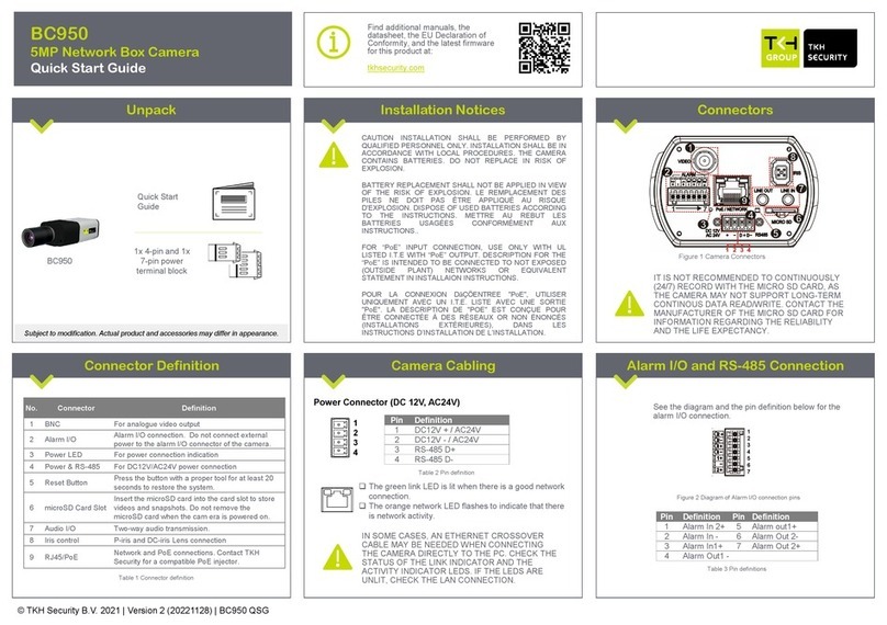 TKH security BC950 Manual de usuario