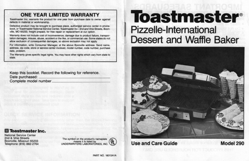 Toastmaster 290 Manual de usuario