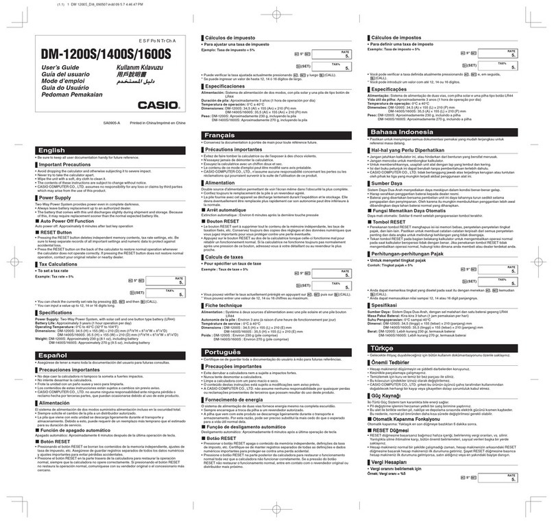 Casio DM-1200S Manual de usuario