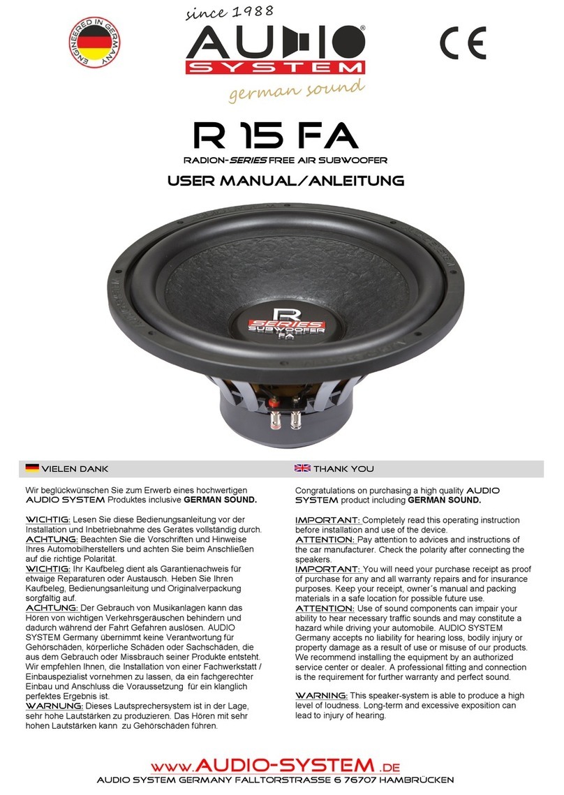 Audiosystem R 15 FA Manual de usuario