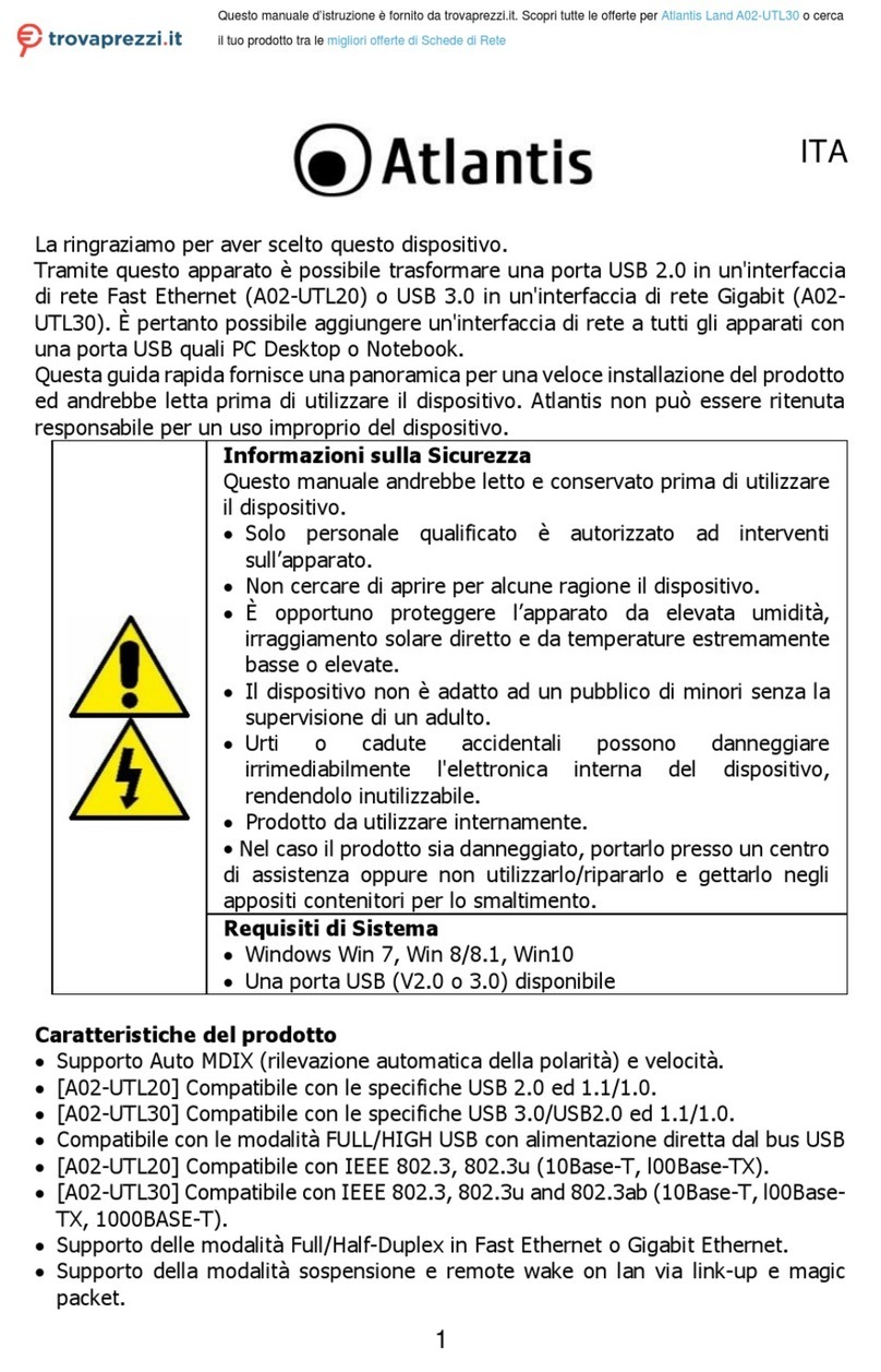 Atlantis A02-UTL20 Manual de usuario