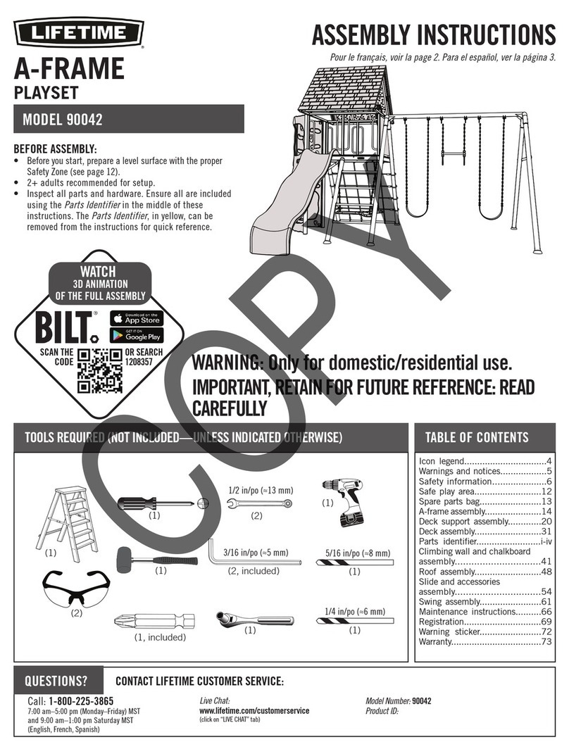 Lifetime A-FRAME PLAYSET 90042 Manual de usuario