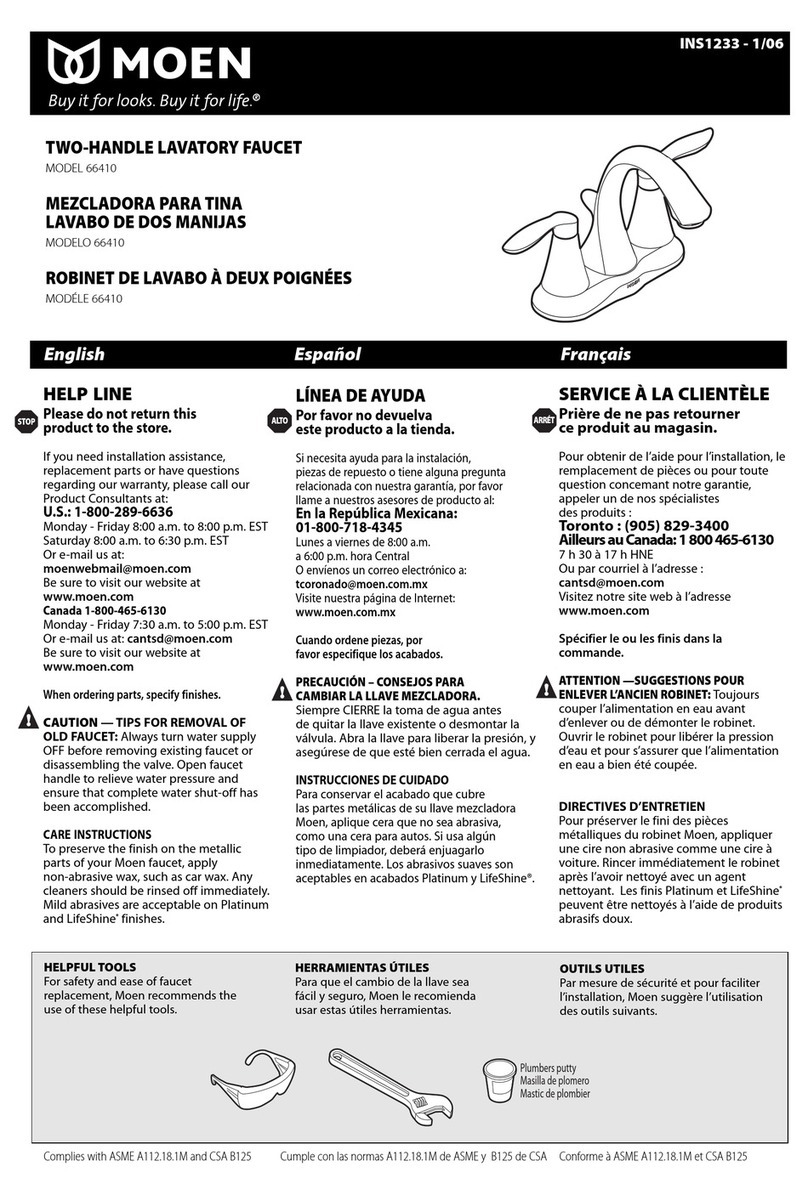 Moen 66410 Manual de usuario Moen 66410 Manual de usuario