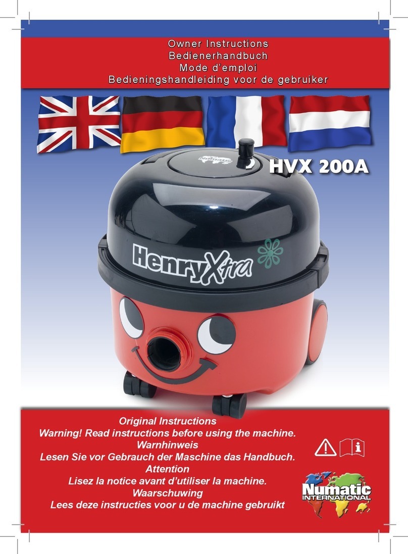 Numatic HenryXtra HVX 200A Manual de usuario Numatic HenryXtra HVX 200A Manual de usuario