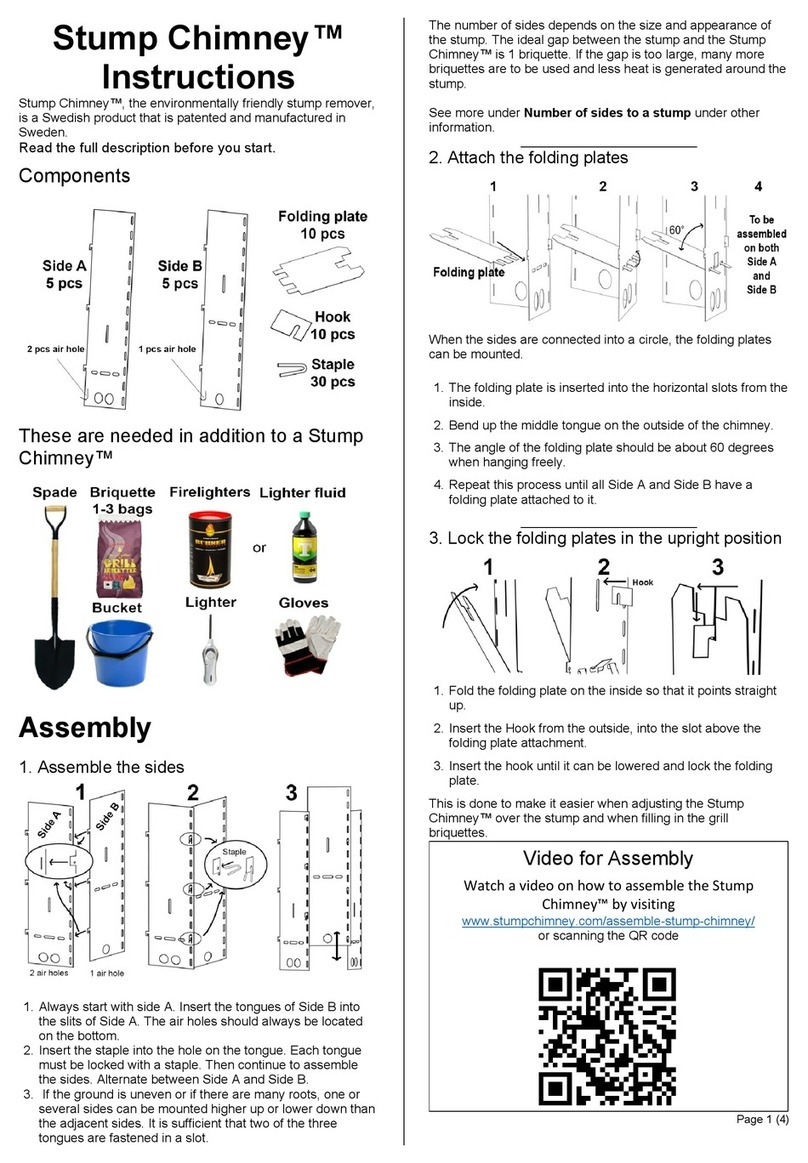 Stump Chimney Stump remove Manual de usuario