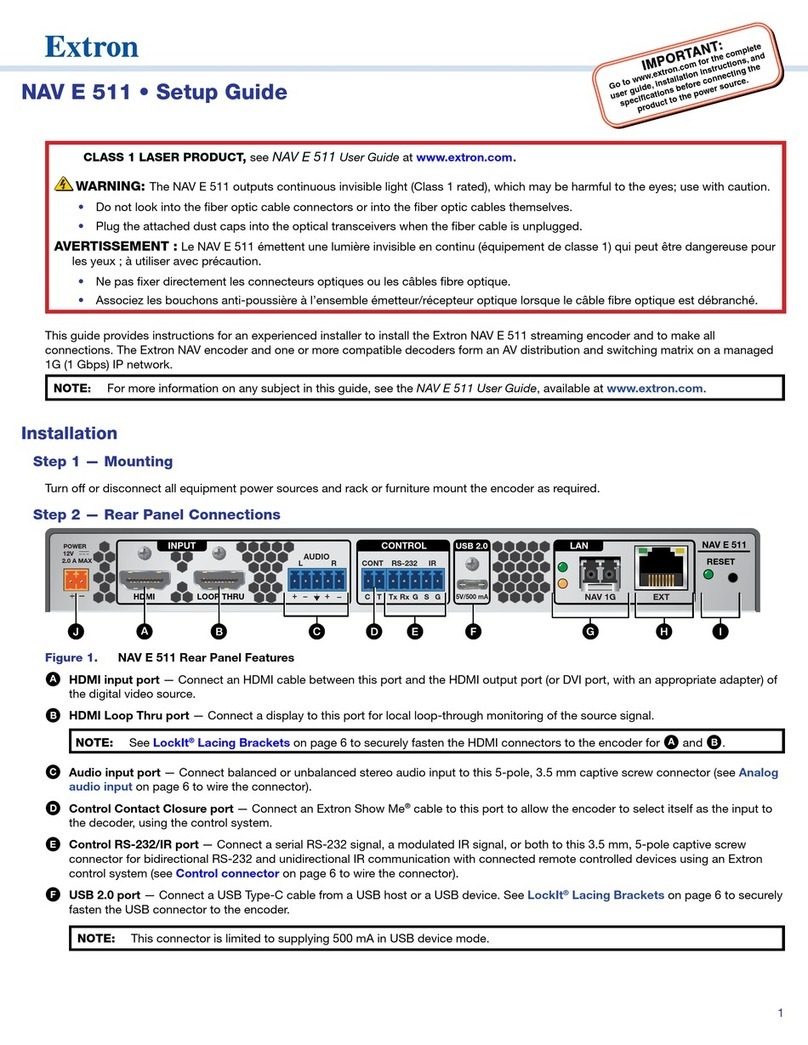 Extron electronics NAV E 511 Manual de usuario