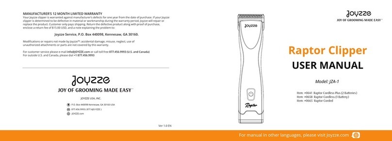 Joyzze Raptor Cordless Plus Manual de usuario
