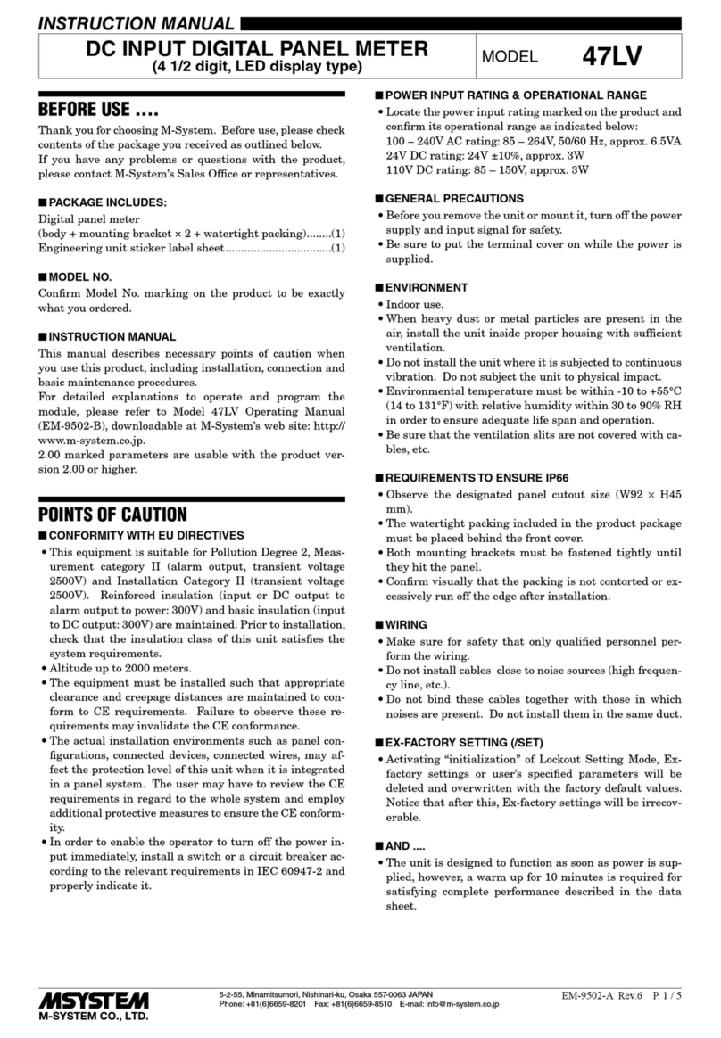 M-system 47LV Manual de usuario