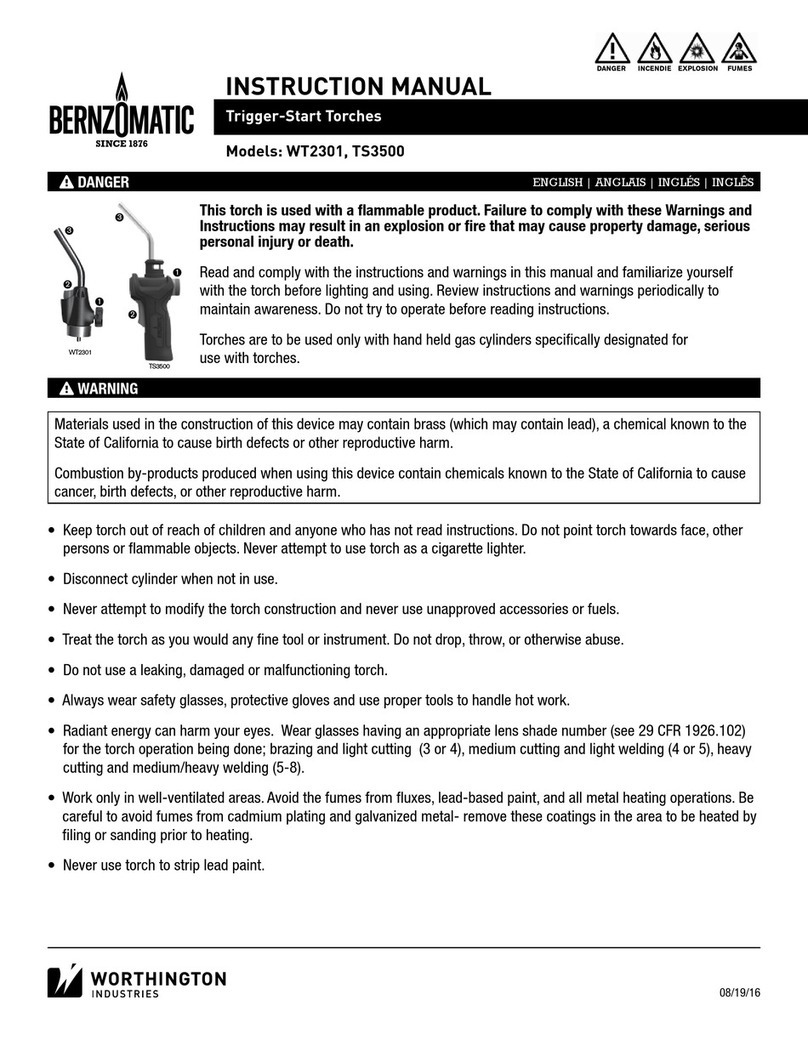 Bernzomatic WT2301 Manual de usuario
