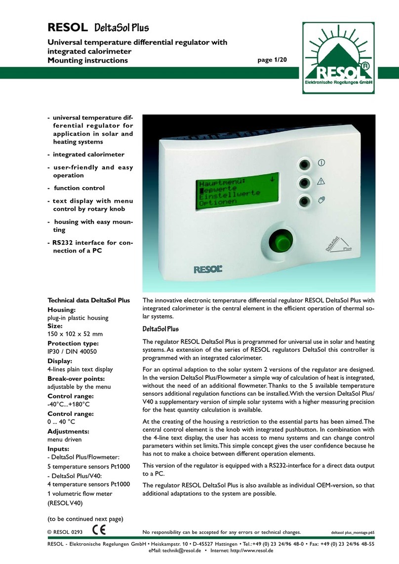 Resol DeltaSol Plus Manual de usuario