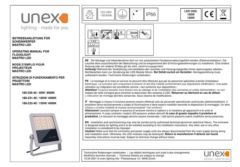 Unex MASTRO LED Manual de usuario Unex MASTRO LED Manual de usuario