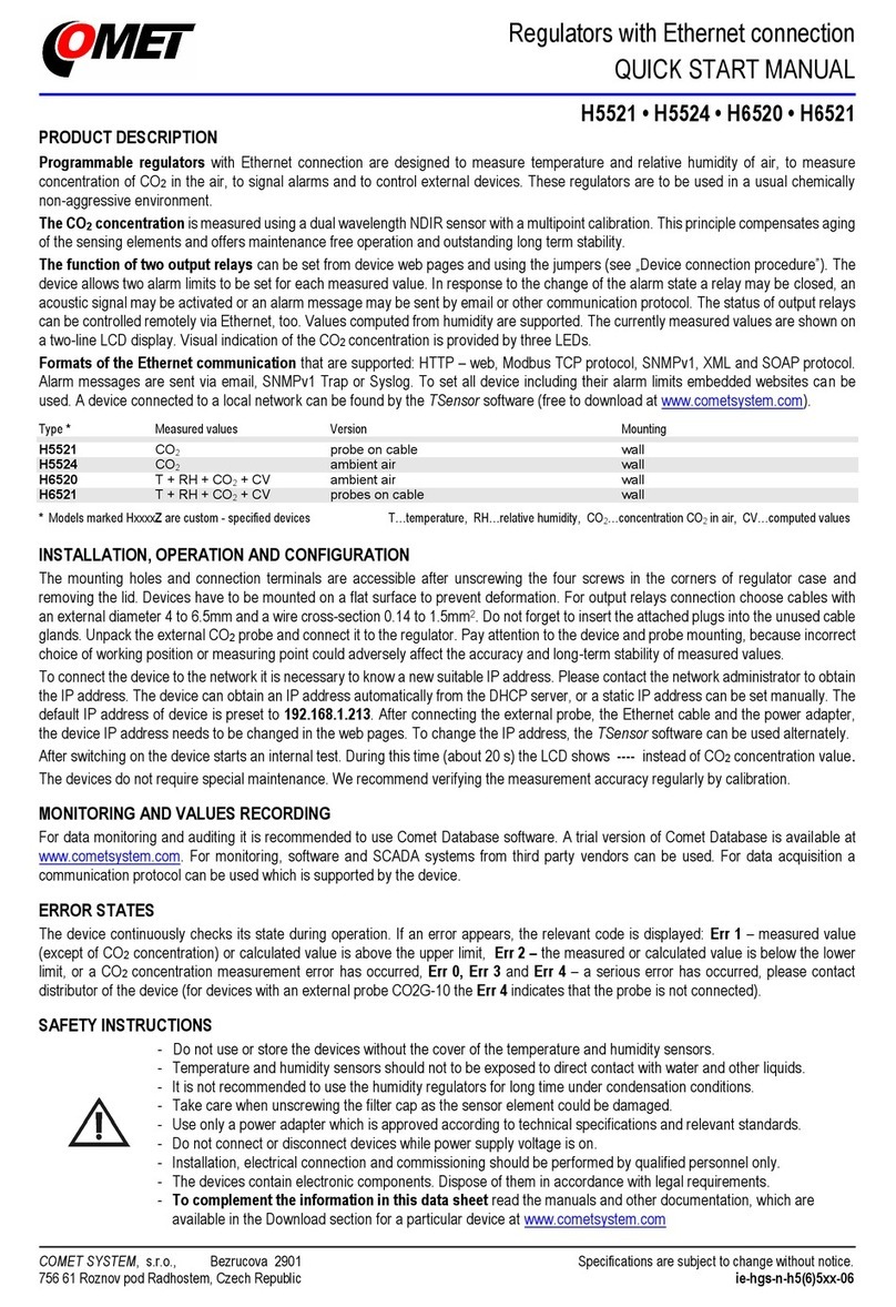 Comet H5521 Manual de instrucciones