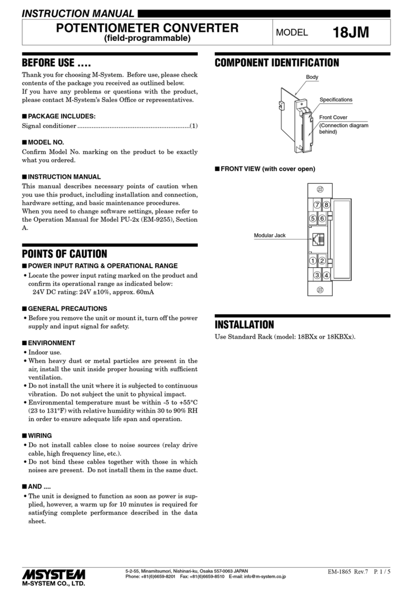 M-system 18JM Manual de usuario