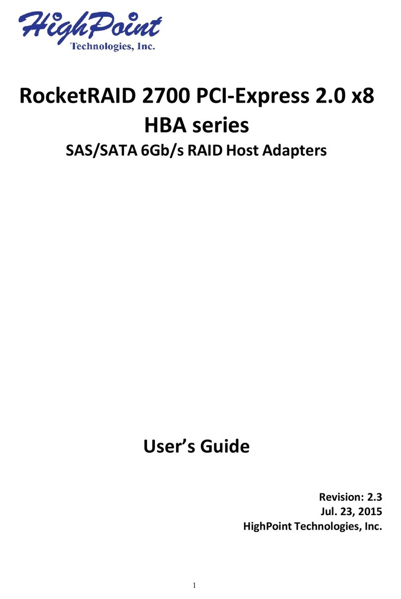 HighPoint HighPoint RocketRAID 2700 Series Manual de usuario HighPoint HighPoint RocketRAID 2700 Series Manual de usuario