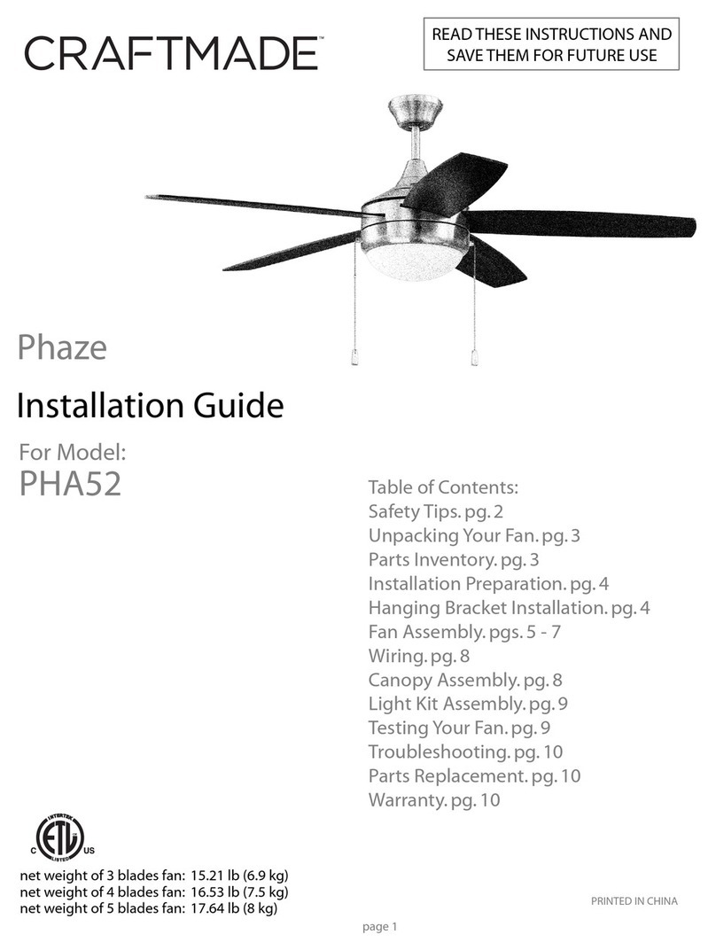 Craftmade Phaze PHA52BNK5 Manual de usuario