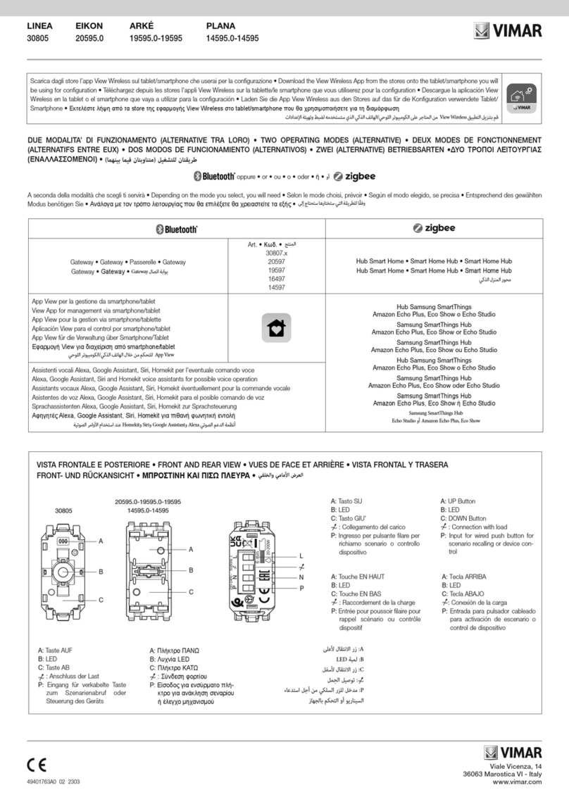 Vimar LINEA 30805 Manual de usuario