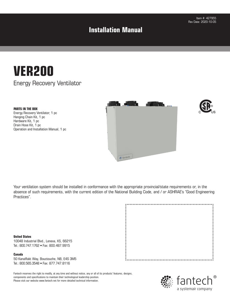 Fantech VER200 Manual de usuario