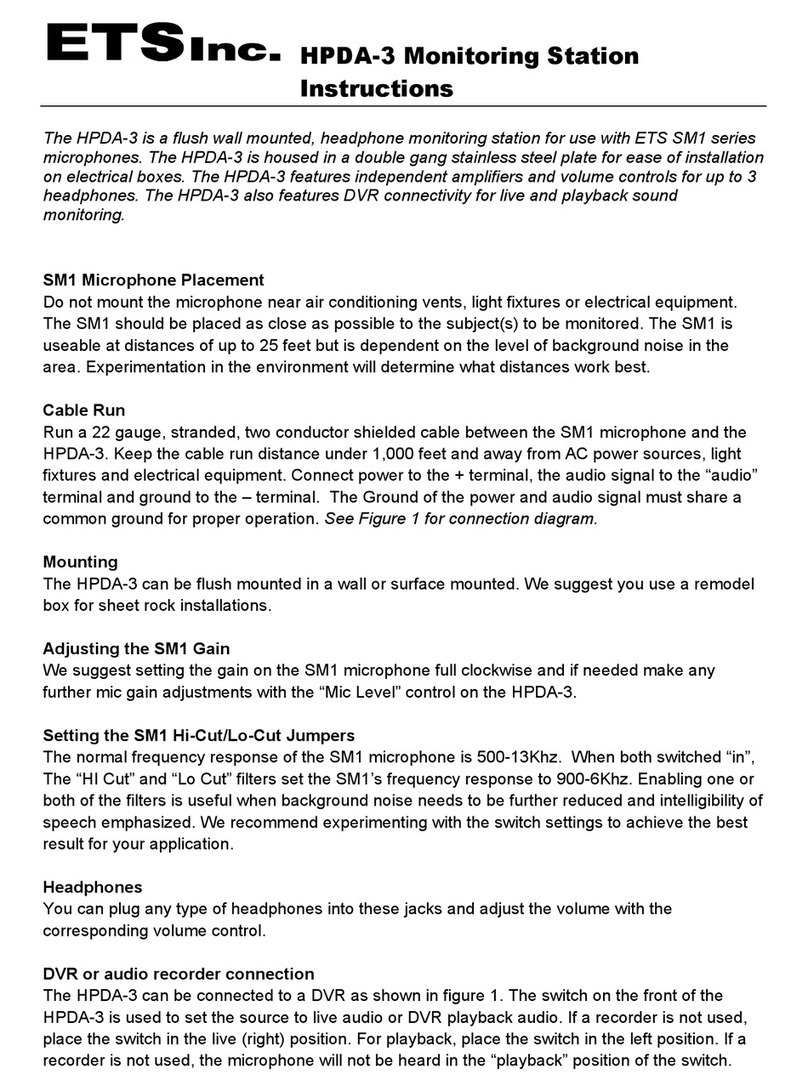 ETS HPDA-3 Manual de usuario